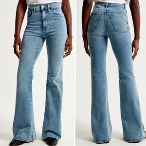 Abercrombie and Fitch The Flare Ultra High-Rise Jeans in Light Blue 27/4